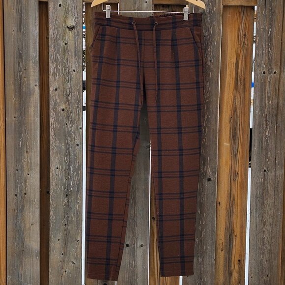 ATTRACTIVE ICHI Plaid Trousers Women Size Large IHKATE TARTAN Boho Work Office - Picture 1 of 6